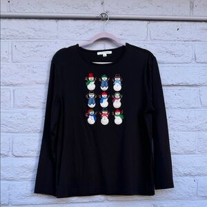 Mercer Street Studio Black Snowman Top